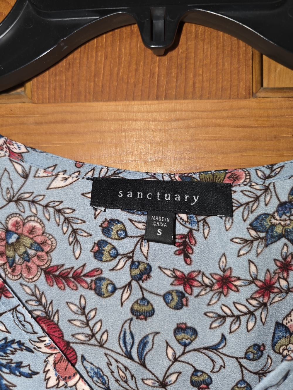 Sanctuary Women's Floral V-Neck Top in Light Blue.